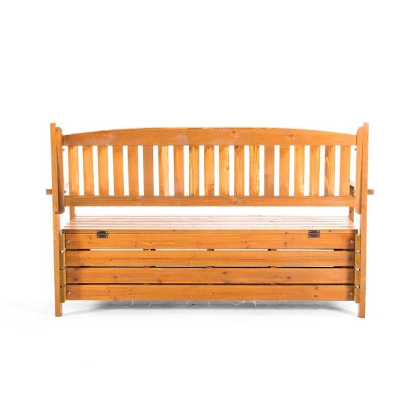 1.5M 3 Seat Wooden Outdoor Garden Storage Bench Chair Box Chest Furniture Timber