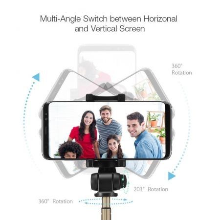 3 in 1 Bluetooth Monopod Tripod Selfie Stick Remote 360 degree Rotation iOS Android