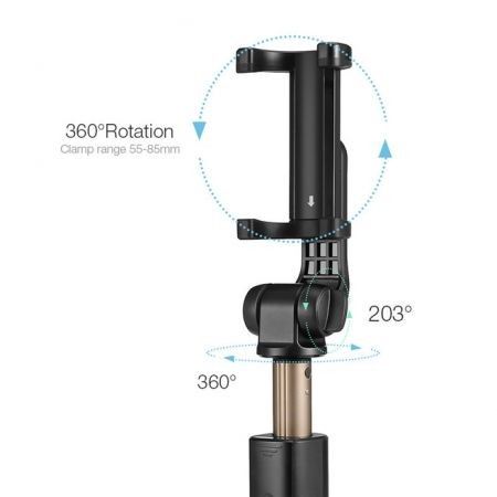 3 in 1 Bluetooth Monopod Tripod Selfie Stick Remote 360 degree Rotation iOS Android