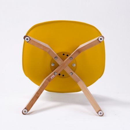 2X Retro Dining Cafe Chair Padded Seat YELLOW