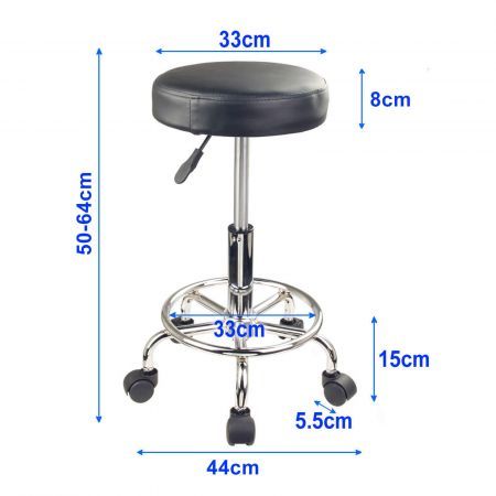 2X Swivel Salon Barber Stool Chair Round Type BLACK