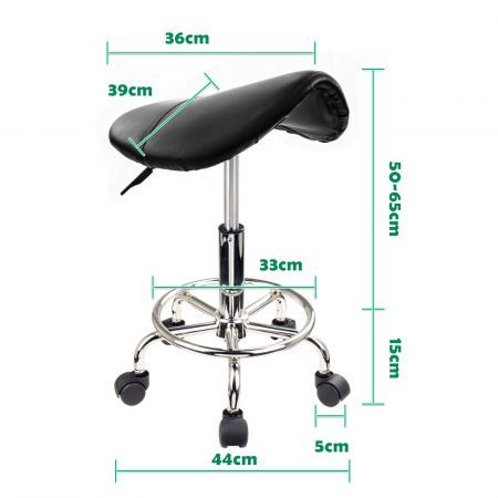 2X Swivel Salon Barber Stool Chair Saddle Type BLACK