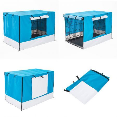 Cage Cover Enclosure for Wire Dog Cage Crate 36 inches BLUE