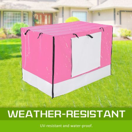 Wire Dog Cage Foldable Crate Kennel 36 inches with Tray + PINK Cover Combo
