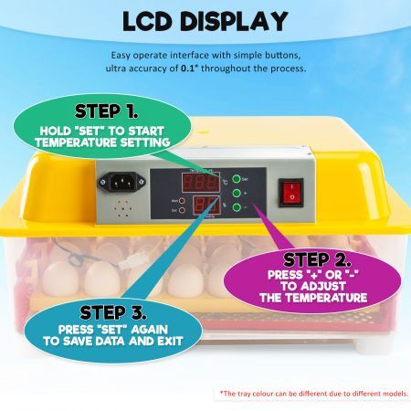 Eggs Digital Hatch Incubator Chicken Quail 24 Eggs Tray