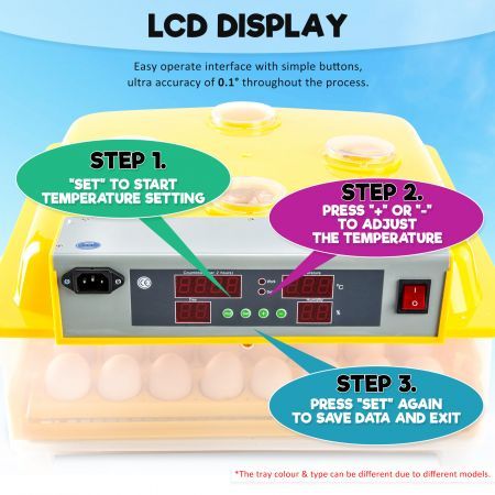 Eggs Digital Hatch Incubator Chicken Quail 36 Eggs Tray