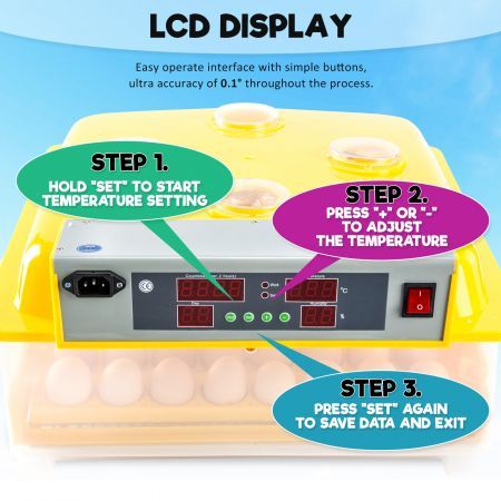 Eggs Digital Hatch Incubator Chicken Quail 48 Eggs Tray