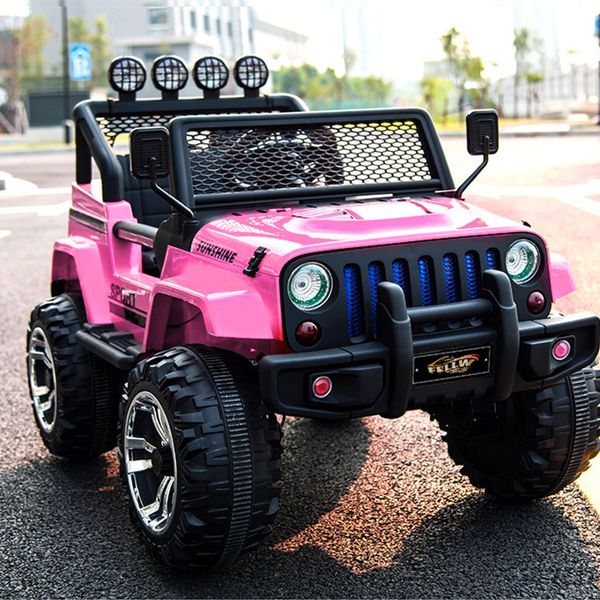 Kids Ride on Car Remote Control Electric Off Road Truck Jeep w/Built-in Songs - Pink