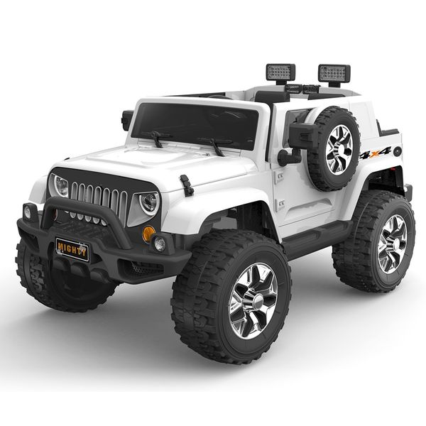 Kids Ride on Jeep Truck Off Road Car 12V Remote Electric Children Toy - White