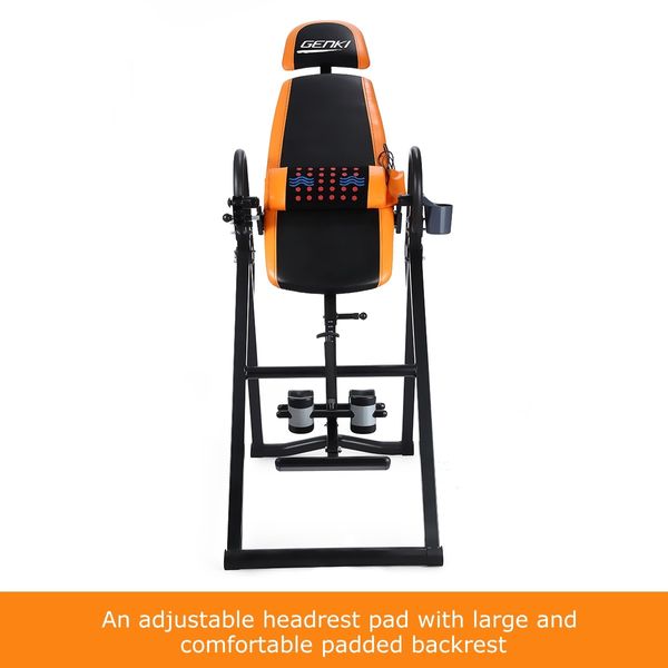 Adjustable Inversion Table Foldable Massage Gravity Back Inverter w/PVC Mat &amp; Heavy-Duty Steel Frame