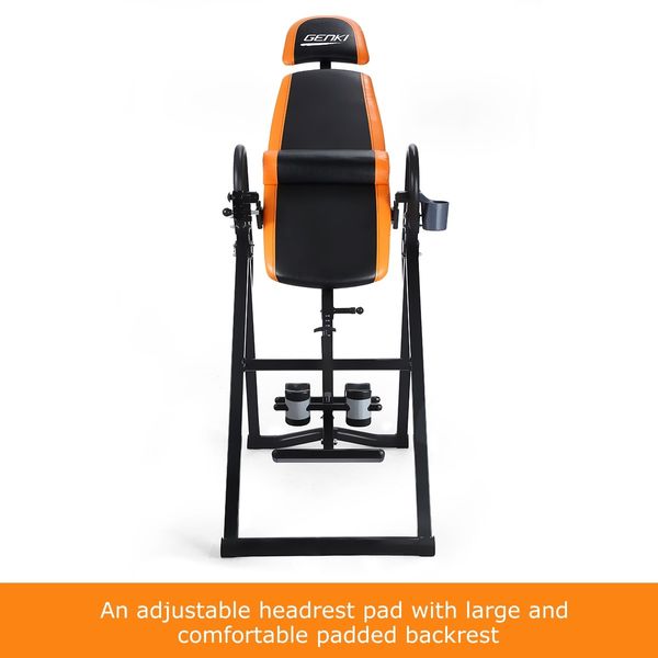 Adjustable Inversion Table Foldable Gravity Back Stretcher Inverter w/PVC Mat &amp; Heavy - Duty Steel Frame