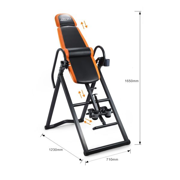 Adjustable Inversion Table Foldable Gravity Back Stretcher Inverter w/PVC Mat &amp; Heavy - Duty Steel Frame