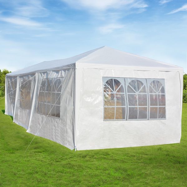 OGL 3x9m Outdoor Canopy Gazebo Party Wedding Tent Waterproof Marquee w/7 Removable Walls