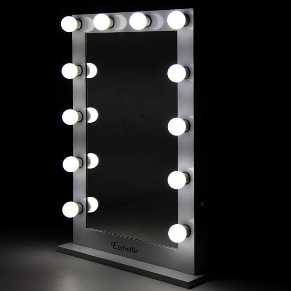 Makeup Mirror Frame with LED Lights 65x60cm - White