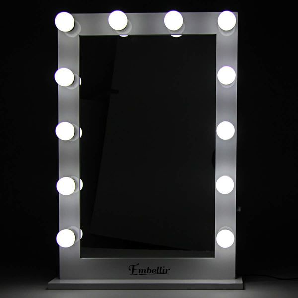 Makeup Mirror Frame with LED Lights 65x60cm - White