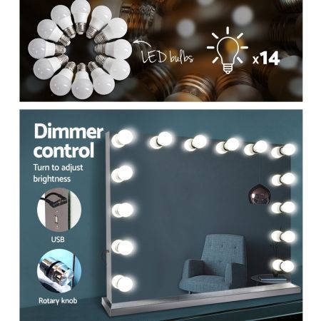 Makeup Mirror Frame with LED Lights 65x80cm