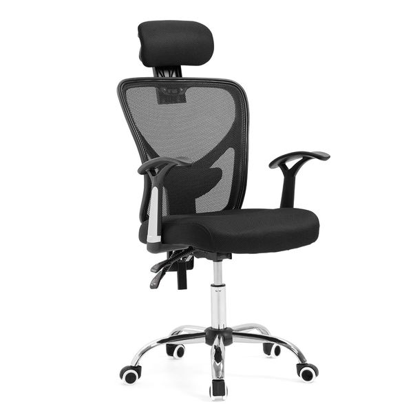 Adjustable Breathable Ergo Mesh Office Computer Chair w/ Lumbar Support - Black