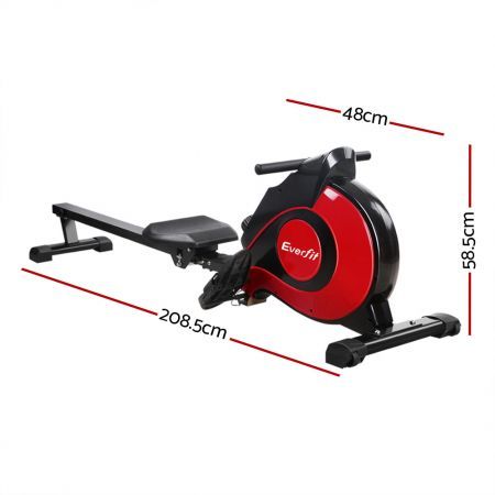 Everfit Rowing Machine Rower Magnetic Resistance Exercise Gym Home Cardio Red