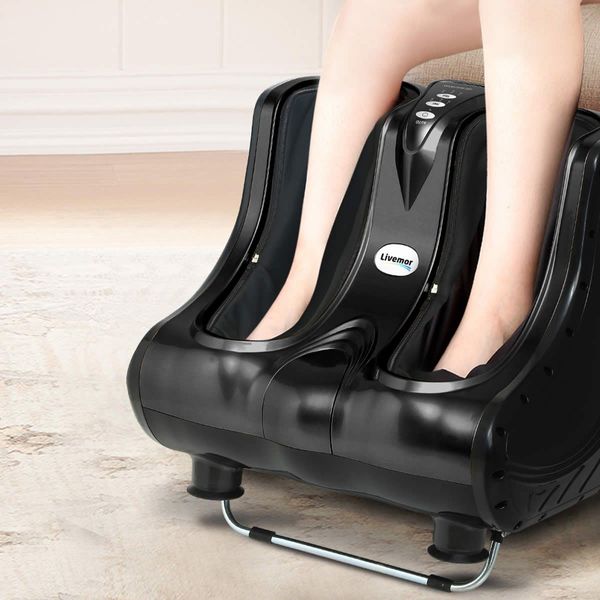 Livemor Foot Massager Massagers Shiatsu Electric Roller Ankle Calf Leg Kneading Black