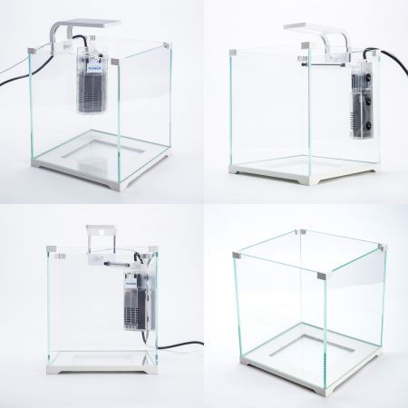 Aquarium Starfire Glass Fish Tank Set Filter Pump 16L