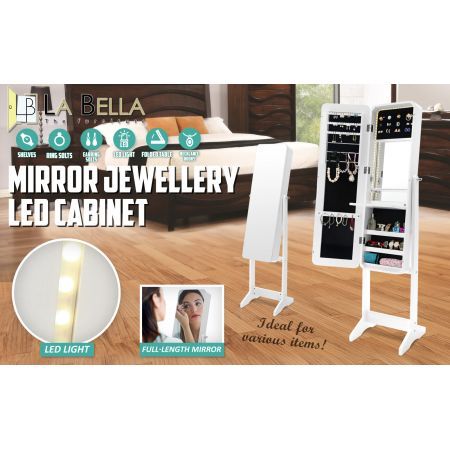 Mirror Jewellery LED Cabinet FLASHY - White