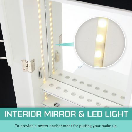 Mirror Jewellery LED Cabinet FLASHY - White