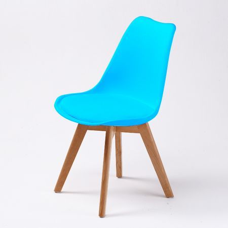 2X Retro Dining Cafe Chair Padded Seat BLUE