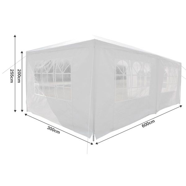 OGL 3x6m Outdoor Canopy Gazebo Party Wedding Tent Waterproof Marquee w/4 Removable Walls