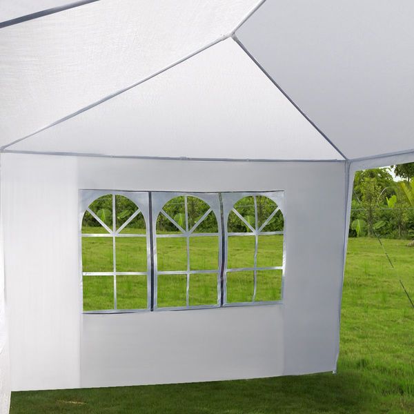 OGL 3x3m Outdoor Canopy Gazebo Party Wedding Tent Waterproof Marquee w/3 Sidewalls and 1 Door