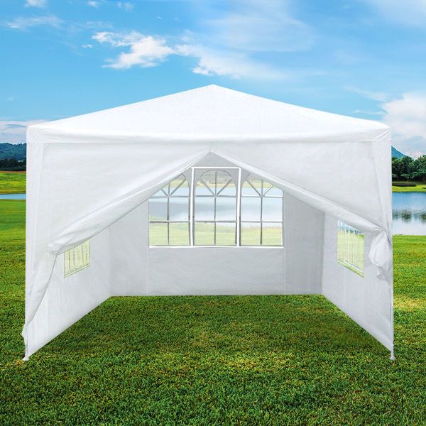 OGL 3x3m Outdoor Canopy Gazebo Party Wedding Tent Waterproof Marquee w/3 Sidewalls and 1 Door