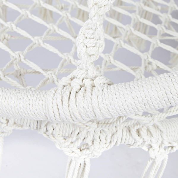 Gardeon Hammock Chair Outdoor Hanging Macrame Cotton Indoor Cream