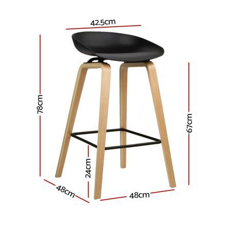 Artiss 2x Bar Stools Wooden