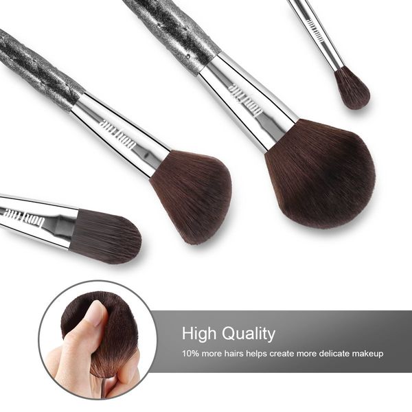 7 Pcs Makeup Brushes Kit Cosmetic Eye Shadow Lip Liner Blending Beauty Set - Black