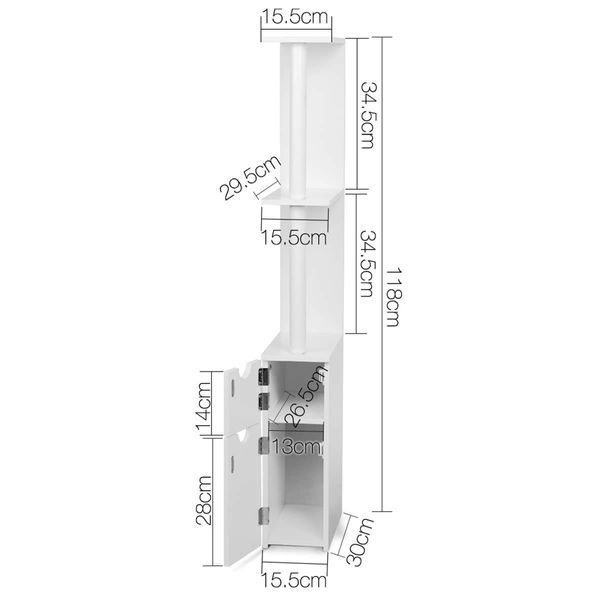 Artiss Bathroom Cabinet Storage 118cm Shelf White