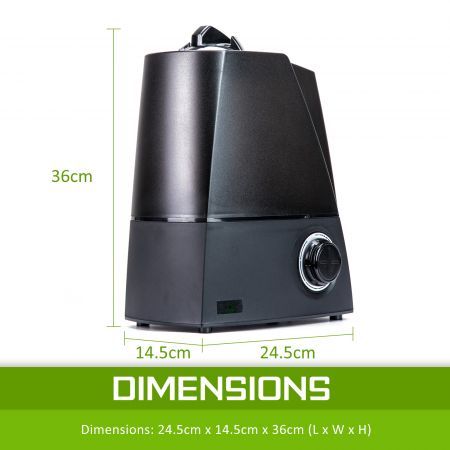 Air Humidifier Ultrasonic Cool Diffuser 6L BLACK