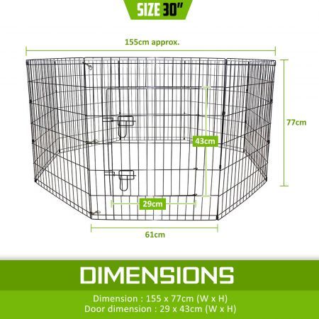 Pet Playpen Foldable Dog Cage 8 Panel 30 inches with Cover