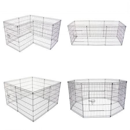 Pet Playpen Foldable Dog Cage 8 Panel 24 inches with Cover