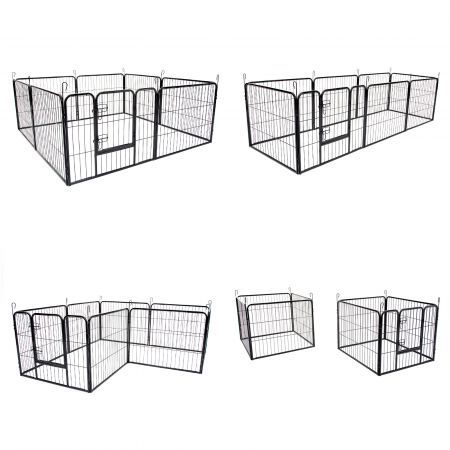 Pet Playpen Heavy Duty Foldable Dog Cage 8 Panel 31'' with Cover