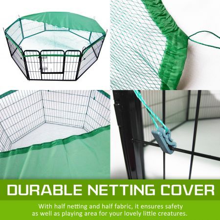 Pet Playpen Heavy Duty Foldable Dog Cage 8 Panel 31'' with Cover