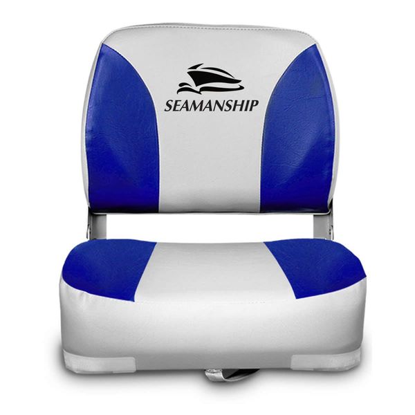 Set of 2 Swivel Folding Boat Seats - Grey Blue