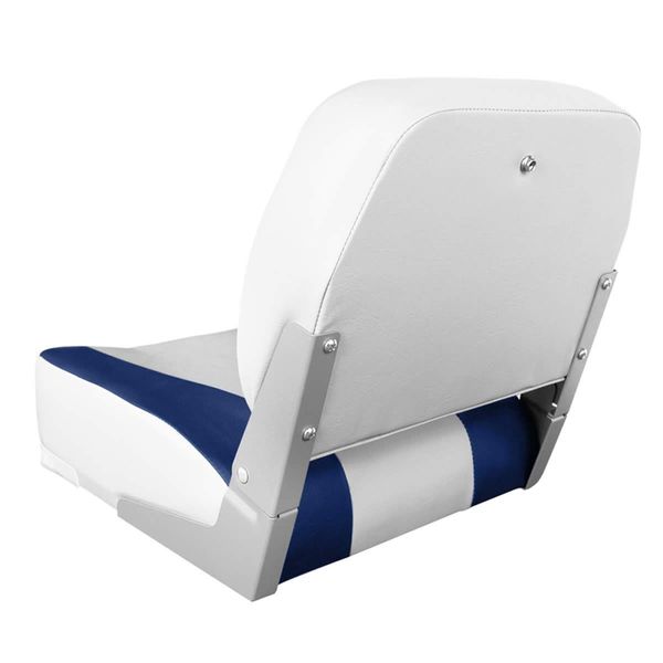 Set of 2 Swivel Folding Boat Seats - White Blue