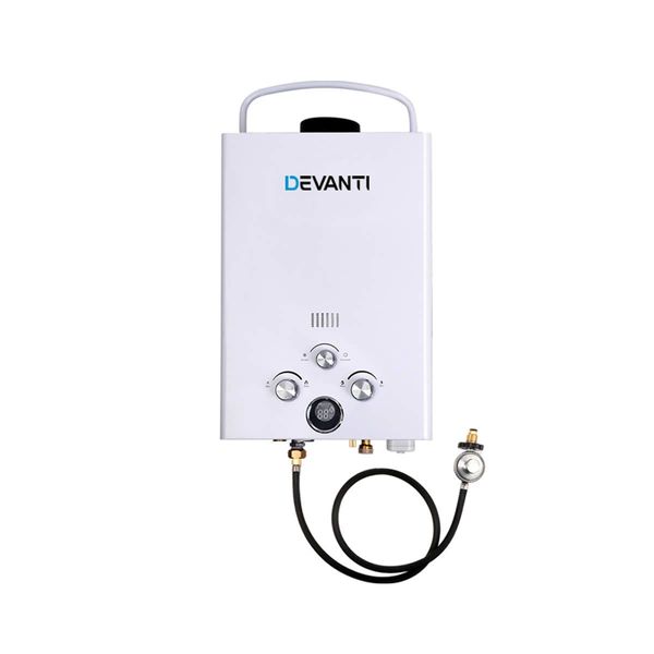 Devanti Outdoor Gas Water Heater - White