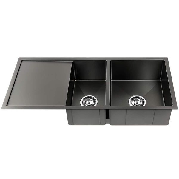 Cefito 100cm x 45cm Stainless Steel Kitchen Sink Under/Top/Flush Mount Black