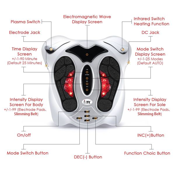 Electromagnetic Wave Pulse Foot Circulation Improve Promoter Heat Massager Machine