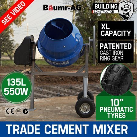 Baumr-AG 135L Portable Electric Cement Mixer