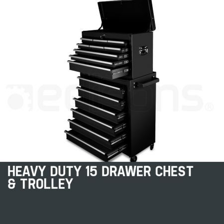 15 Drawer Tool Box Cabinet - Black