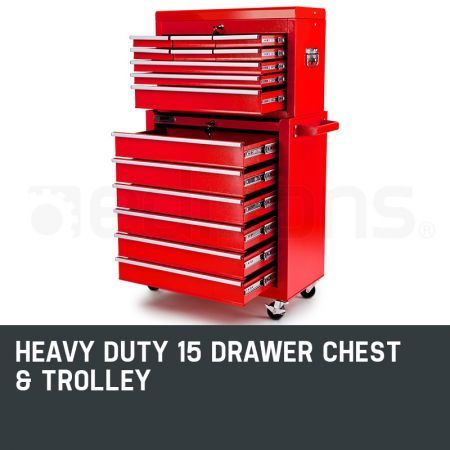 15 Drawer Tool Box Cabinet - Red