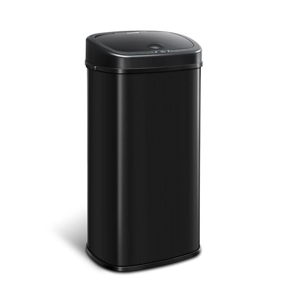 68L Motion Sensor Bin Automatic Touchless Stainless Steel Kitchen Waste Rubbish Trash Can - Black