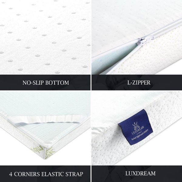 Queen Size Cool Gel Memory Foam Mattress Topper 10cm Underlay Bamboo Cover