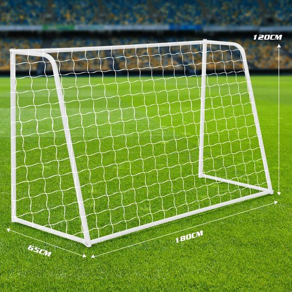180CM Metal Soccer Goal Portable Football Net Frame Backyard Park Training Set